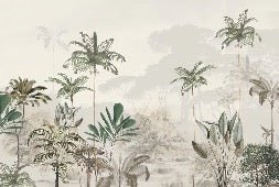 Panoramic jungle eden green wallpaper