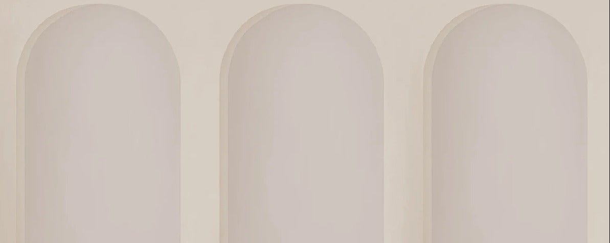 Panoramic beige arch wallpaper