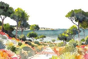 Panoramic summer air wallpaper