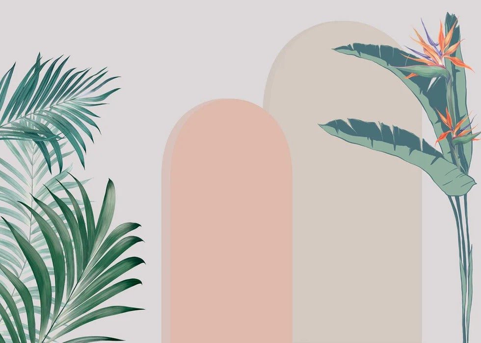 Plant arches bedroom wallpaper