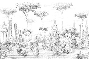 Roman style pinewood wallpaper