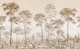 Papier peint nature pinède sépia, XXL, tendance