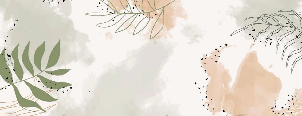 Panoramic vegetal watercolor wallpaper