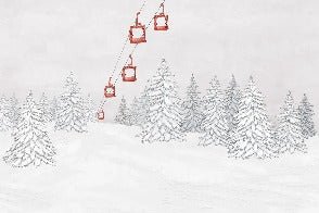 Red gondola mountain wallpaper