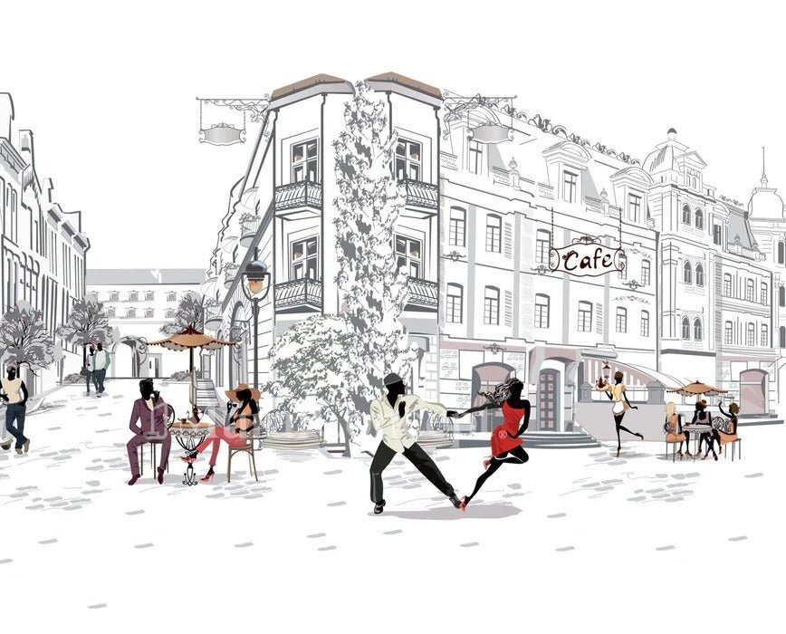 Papier peint panoramique balade parisienne, XXL, tendance