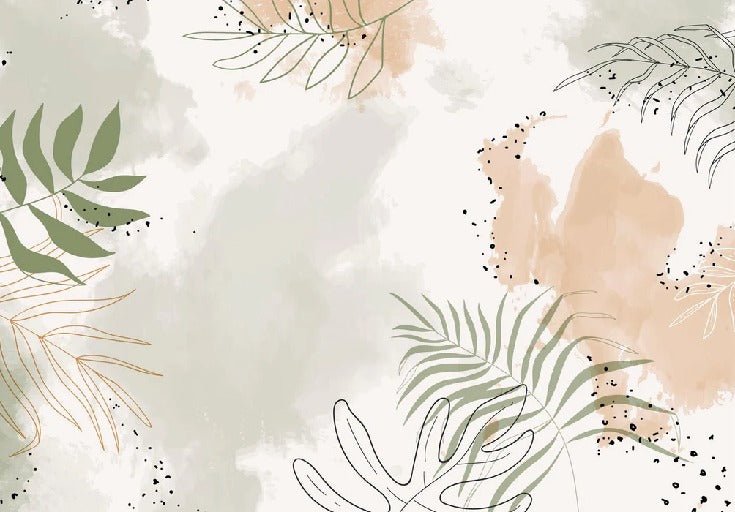 Panoramic vegetal watercolor wallpaper