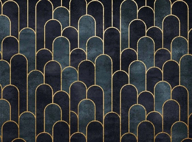 Dark blue chic wallpaper