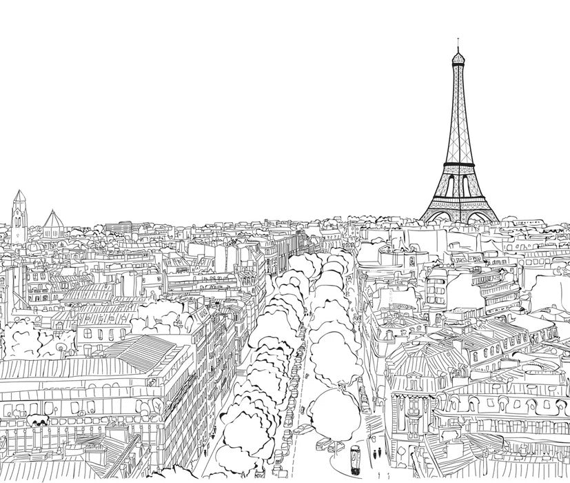 Panoramic wallpaper Paris