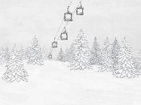 Black & white gondola mountain wallpaper