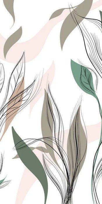 Graphic flower panoramic wallpaper