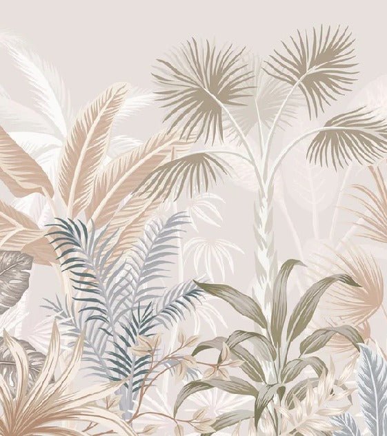 Bathroom wallpaper jungle terracotta