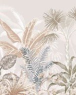 Panoramic terracotta jungle wallpaper