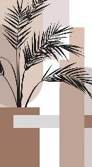 Panoramic geometric terracotta wallpaper