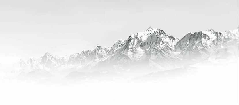 Mont Blanc in the mist black and white wallpaper
