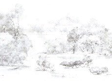 Watercolor pine forest wallpaper