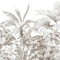 Tropical monochrome engraving wallpaper
