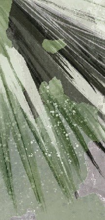 Grey palm retro panoramic wallpaper