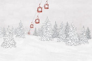 Red gondola mountain wallpaper
