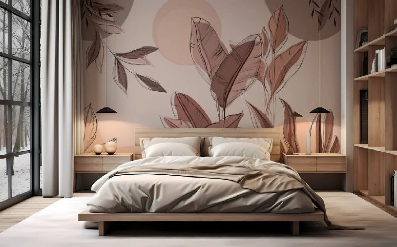 Graphic plant panorama wallpaper