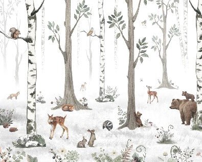 Spring forest animals wallpaper