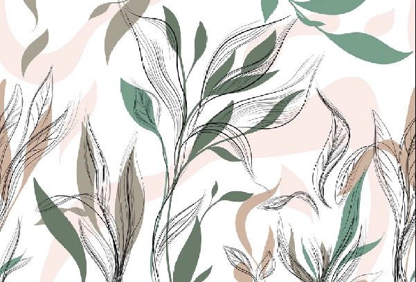 Graphic flower panoramic wallpaper