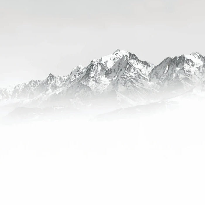 Mont Blanc in the Mist Wallpaper in Black and White