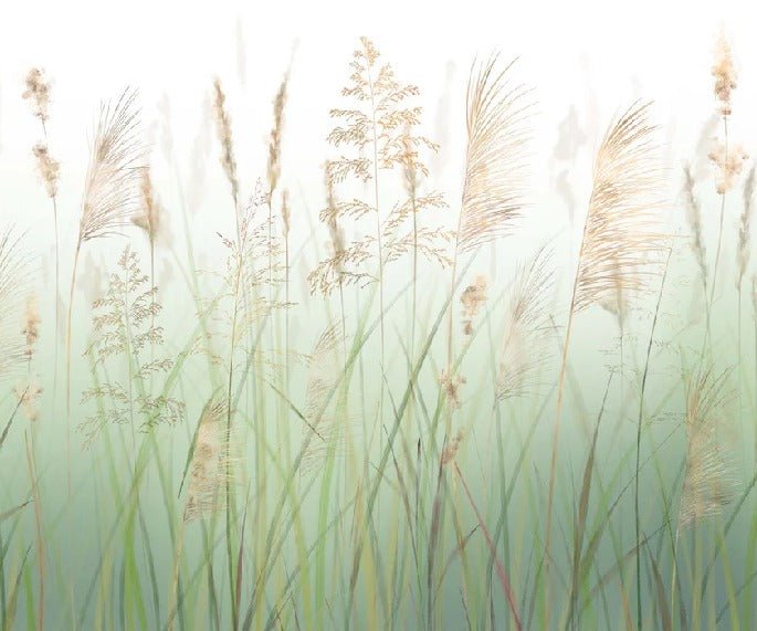 Green wheat field flower wallpaper