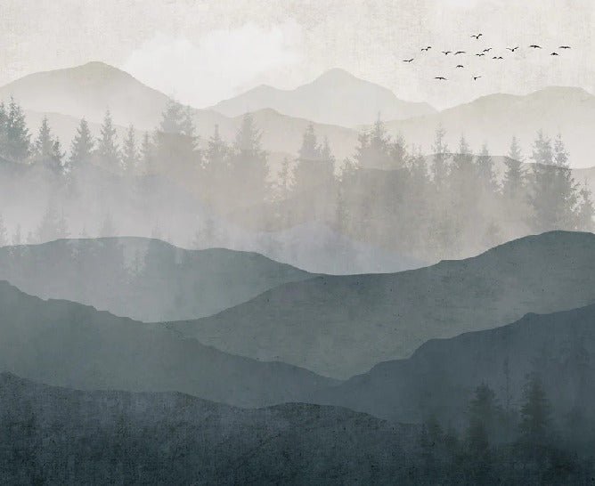 Black and white panorama nature wallpaper