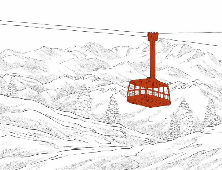 Red La Plagne cable car wallpaper