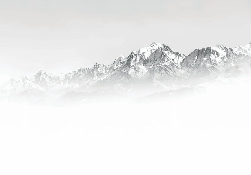 Mont Blanc in the mist black and white wallpaper