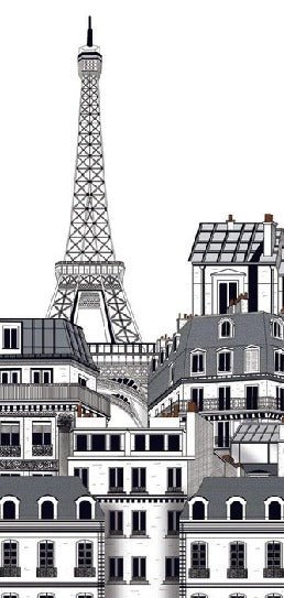 French wallpaper featuring Parisian rooftops
