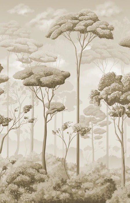 Sepia voluptuous pinewood panoramic wallpaper