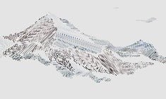 Restaurant wallpaper graphic mountain style