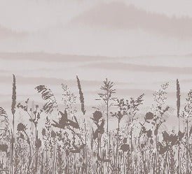 Monochrome panoramic twig wallpaper