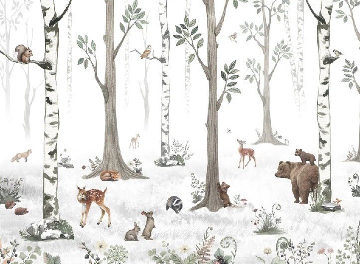 Spring forest animals wallpaper