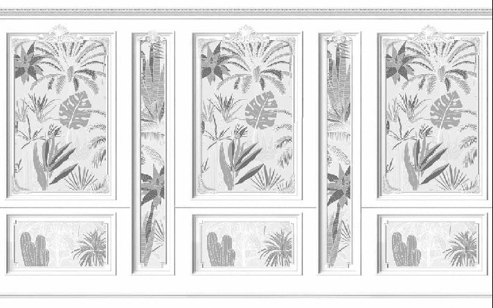 Haussmann plant molding wallpaper