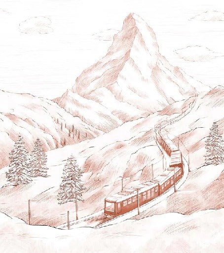 Papier peint panoramique Mont Cervin terracotta, XXL, tendance