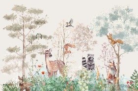 Children's bedroom wallpaper magic nature beige