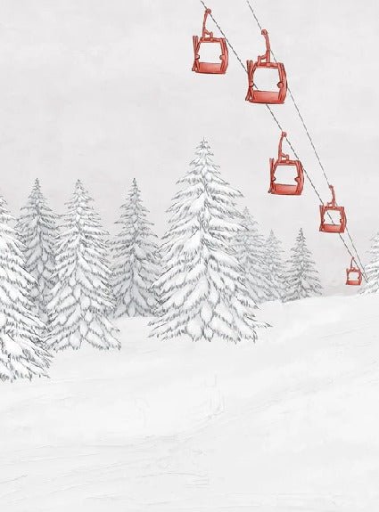Red gondola mountain wallpaper