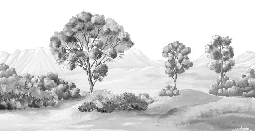 Black and white poetic landscape wallpaper