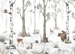 Spring forest animals wallpaper