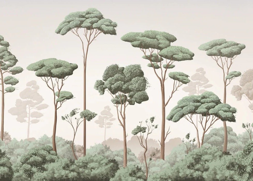 Pine forest breeze wallpaper