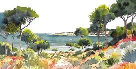 Panoramic summer air wallpaper