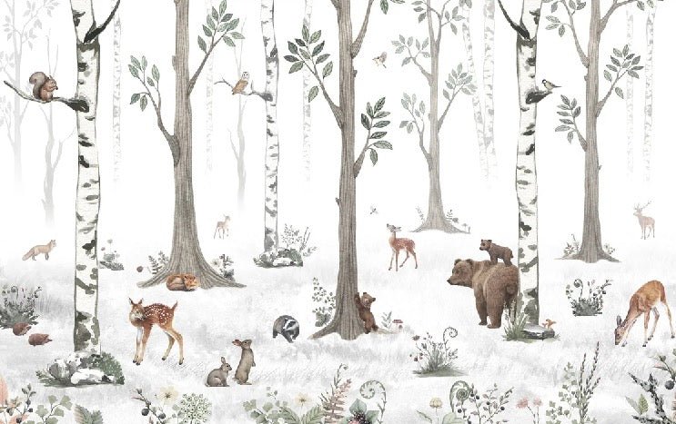 Spring forest animals wallpaper
