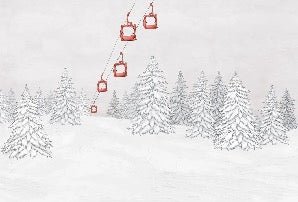 Red gondola mountain wallpaper