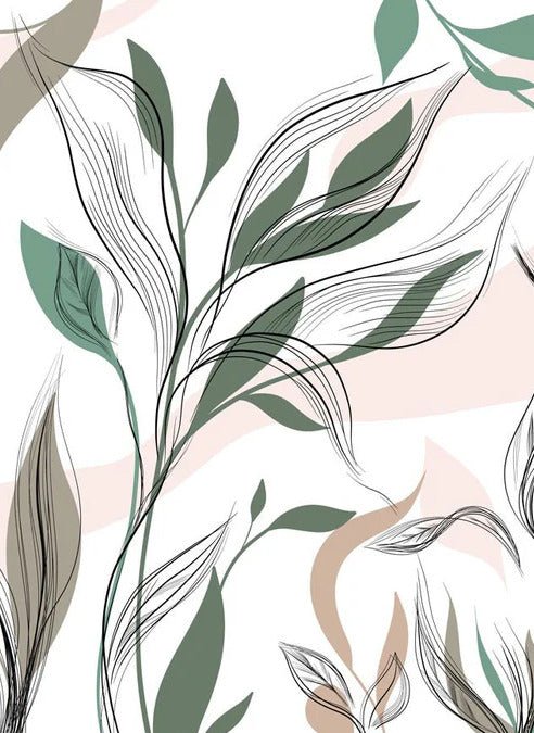 Graphic flower panoramic wallpaper