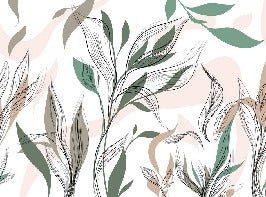 Papier peint panoramique fleur graphique, XXL, tendance