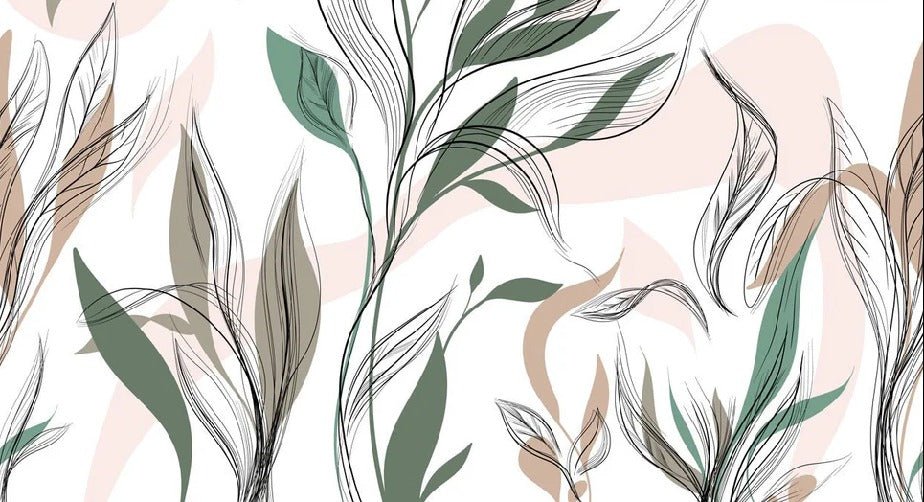 Graphic flower panoramic wallpaper