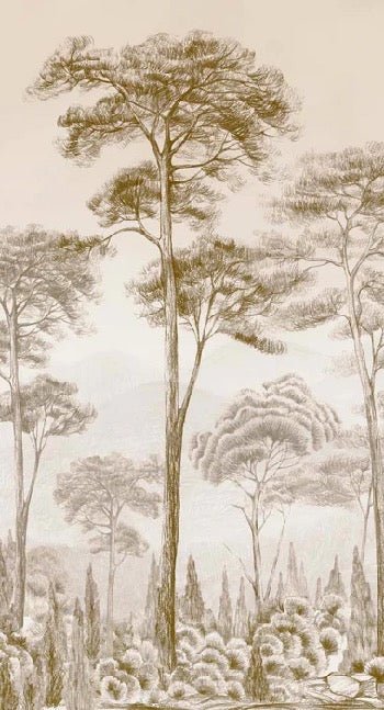 Sepia pinewood nature wallpaper