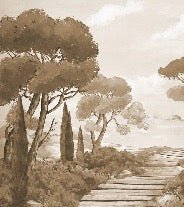 Papier peint balade dans les calanques monochrome, XXL, tendance